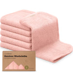 KeaBabies Deluxe Bamboo Washcloths - Blush Pink