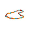 Cognac Baroque Polished Amber & Turquoise (Blue) Beads Necklace - Kid's Stuff Superstore