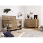 Monogram by Namesake Emory Convertible Crib and Double Dresser - Driftwood