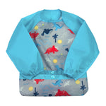 Green Sprouts Snap and Go Long Sleeve Bib - Dinosaurs