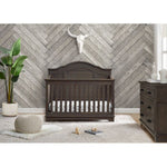 Delta Asher Convertible Crib with Toddler Rail and Double Dresser with Changing Tray - Rustic Grey
