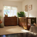 Babyletto Yuzu 8 in 1 Convertible Crib and Double Dresser - Walnut