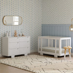 Babyletto Yuzu 8 in 1 Convertible Crib and Double Dresser - White