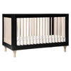 Babyletto Lolly 3-in-1 Crib with Toddler Bed Conversion Kit - Black / Washed Natural - Kid's Stuff Superstore
