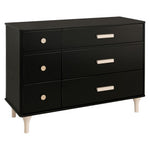 Babyletto Lolly 6-Drawer Double Dresser - Black / Washed Natural