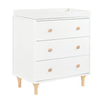 Babyletto Lolly 3-Drawer Dresser with Changing Tray - White / Natural