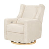 Babyletto Kiwi Swivel Glider Power Recliner - Almond Teddy Loop with Light Wood Base - Kid's Stuff Superstore