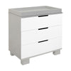 Babyletto Modo 3-Drawer Changer Dresser with Removable Changing Tray - Grey / White - Kid's Stuff Superstore