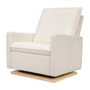 Babyletto Cali Pillowback Chair and a Half Glider - Chantilly Fleece with Light Wood Base - Kid's Stuff Superstore