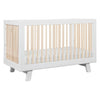 Babyletto Hudson 3-in-1 Convertible Crib with Toddler Conversion Kit - White and Washed Natural - Kid's Stuff Superstore