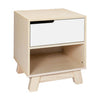 Babyletto Hudson Nightstand with USB Port - Washed Natural and White - Kid's Stuff Superstore