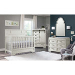 Westwood Foundry Flat Top Convertible Crib and Double Dresser - White Dove
