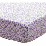 The Peanut Shell Fitted Crib Sheet - Zoe, Purple Floral Print