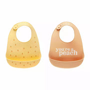 Pearhead Silicone Baby Bib Set - You're a Peach - Kid's Stuff Superstore