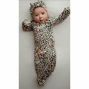 Baby Knotted Gown & Bow- Leopard - Kid's Stuff Superstore