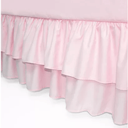 Crib Skirt - Double Ruffle Pink - Kid's Stuff Superstore