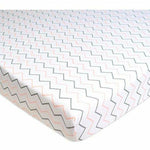 Brixy Porta-Crib Sheet, Pink Zigzag
