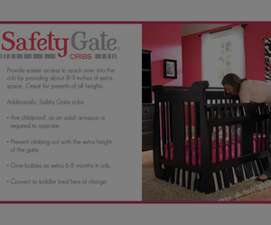 Baby's Dream Safety Gate Crib is not only stylish, it will keep your baby secure as well. 