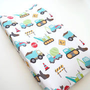 Honey Lemonade Changing Pad Cover - Construction Trucks