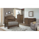 Westwood Olivia Arch Top Convertible Crib and Double Dresser - Rosewood