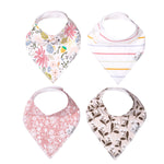 Copper Pearl Baby Bandana Bibs 4 Pack - Olive