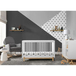 Delta Poppy Convertible Crib and 3 Drawer Dresser with Cubbies - Bianca White