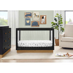 Delta James Convertible Crib with Toddler Rails and Double Dresser - Midnight