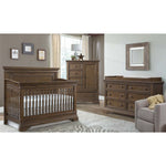 Westwood Olivia Flat Top Convertible Crib and Double Dresser - Rosewood