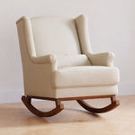 Namesake Miranda Wingback Rocker - Performance Cream Eco-Weave with Dark Wood