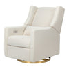 Babyletto Kiwi Swivel Glider Power Recliner - Ivory Boucle with Gold Base - Kid's Stuff Superstore
