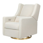 Babyletto Kiwi Swivel Glider Power Recliner - Ivory Boucle with Gold Base