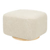 Babyletto Kiwi Gliding Ottoman -  Almond Teddy Loop with Light Wood Base - Kid's Stuff Superstore