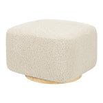 Babyletto Kiwi Gliding Ottoman -  Almond Teddy Loop with Light Wood Base