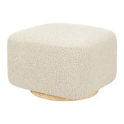 Babyletto Kiwi Gliding Ottoman -  Almond Teddy Loop with Light Wood Base - Kid's Stuff Superstore