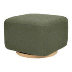 Babyletto Kiwi Gliding Ottoman - Olive Boucle with Light Wood Base