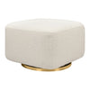 Babyletto Kiwi Gliding Ottoman - Ivory Boucle with Gold Base - Kid's Stuff Superstore