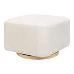 Babyletto Kiwi Gliding Ottoman - Performance Cream Eco-Weave with Light Wood Base