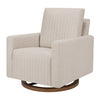 Babyletto Poe Channeled Swivel Glider - Performance Beach Eco-Weave with Dark Wood Base - Kid's Stuff Superstore