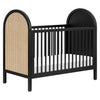 Babyletto Bondi Cane 3-in-1 Convertible Crib with Toddler Conversion Kit - Black with Natural Cane - Kid's Stuff Superstore