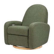 Babyletto Nami Glider Recliner w/ Electronic Control and USB - Olive Boucle with Light Wood Base - Kid's Stuff Superstore