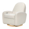 Babyletto Nami Glider Recliner w/ Electronic Control and USB - Ivory Boucle with Light Wood Base - Kid's Stuff Superstore