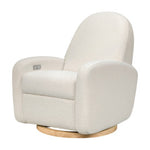 Babyletto Nami Glider Recliner w/ Electronic Control and USB - Ivory Boucle with Light Wood Base