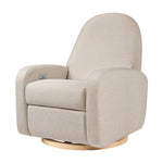 Babyletto Nami Glider Recliner w/ Electronic Control and USB - Performance Beach Eco-Weave with Light Wood Base