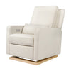 Babyletto Sigi Glider Recliner w/ Electronic Control and USB -  Ivory Boucle with Light Wood Base - Kid's Stuff Superstore