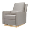 Babyletto Sigi Recliner and Glider - Performance Grey Eco-Weave with Light Wood Base - Kid's Stuff Superstore