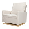 Babyletto Cali Pillowback Chair and a Half Glider - Performance Cream Eco-Weave with Light Wood - Kid's Stuff Superstore