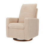 Babyletto Cali Pillowback Swivel Glider - Chai Shearling with Dark Wood Base