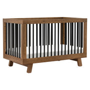 Babyletto Hudson 3-in-1 Convertible Crib with Toddler Conversion Kit - Natural Walnut and Black - Kid's Stuff Superstore