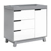 Babyletto Hudson 3-Drawer Changer Dresser with Changing Tray - Grey and White - Kid's Stuff Superstore