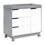 Babyletto Hudson 3-Drawer Changer Dresser with Changing Tray - Grey and White